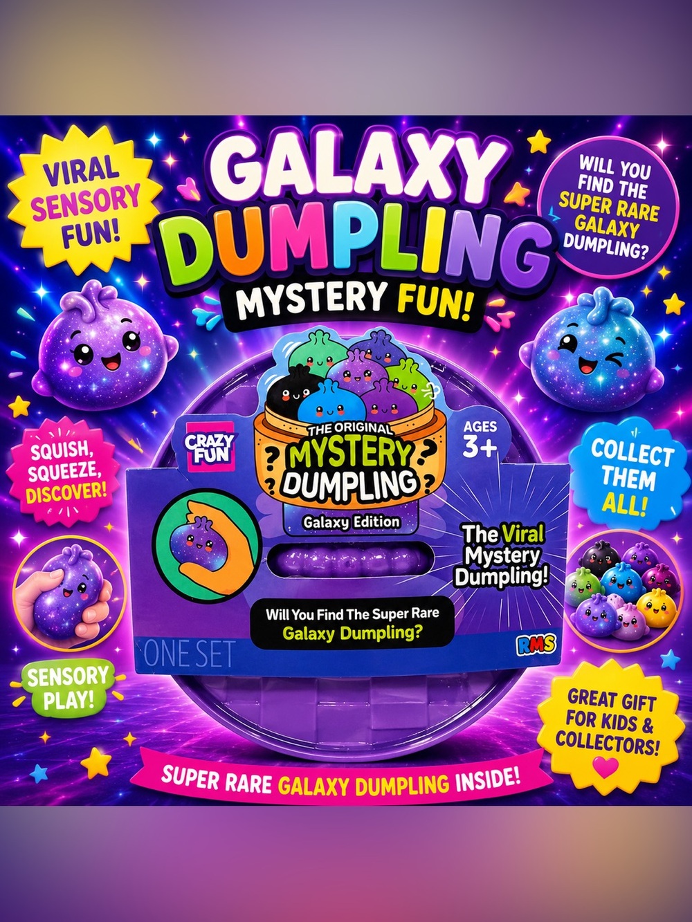 💜Authentic RMS FIVE BELOW - Mystery Dumpling Galaxy Edition 💜
